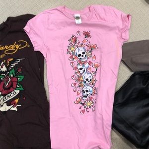 Two funky like new ed hardy t shirts
